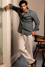 Linen Green Aqua Mist Shirt By Hilo Design