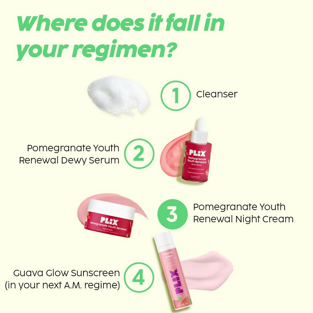 PLIX The Plant Fix Pomegranate 1% Retinol & 1% Bakuchi Oil Anti Ageing Night Cream - Distacart
