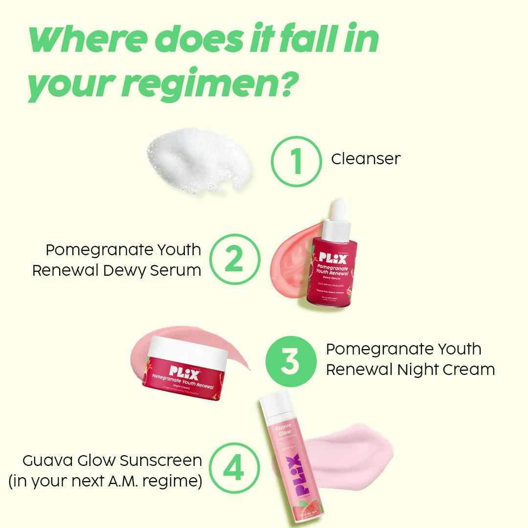 PLIX The Plant Fix Pomegranate 1% Retinol & 1% Bakuchi Oil Anti Ageing Night Cream - Distacart