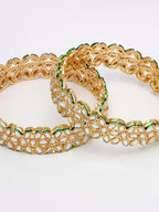 NVR Women Set of 2 Gold Plated Kundan Studded Bangles - Distacart