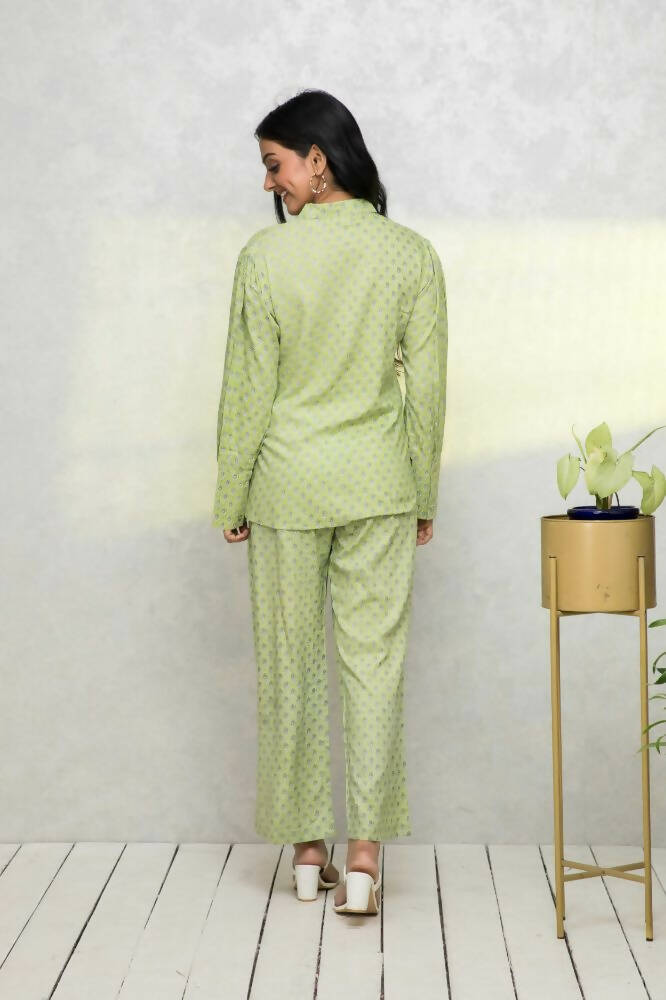 Myshka Women Green Printed Co-Ords - Distacart