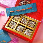 Ethnic Pearl  and Mauli Rakhi With Figberry Combo
