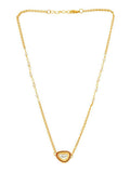 Gold Plated Kundan Necklace - Ruby Raang