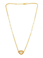 Gold Plated Kundan Necklace - Ruby Raang