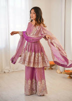 Teeya Creation Pink Color Fendy Satin Silk Embroidery Work Party Wear Salwar Suit - Distacart