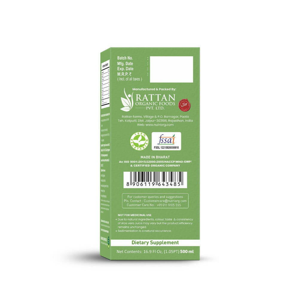 Nutriorg Aloe Vera Juice - Distacart