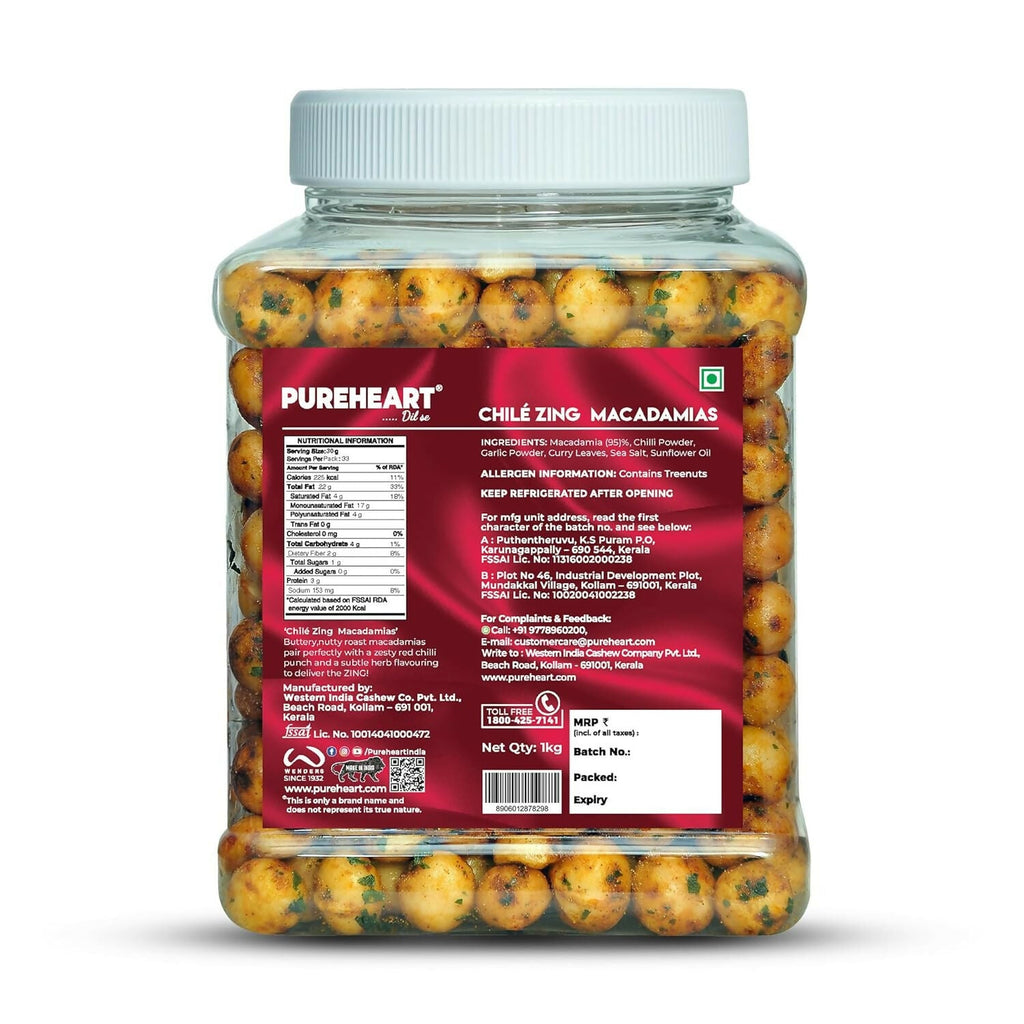 Pureheart Nutreat Chile Zing Macadamias - Distacart
