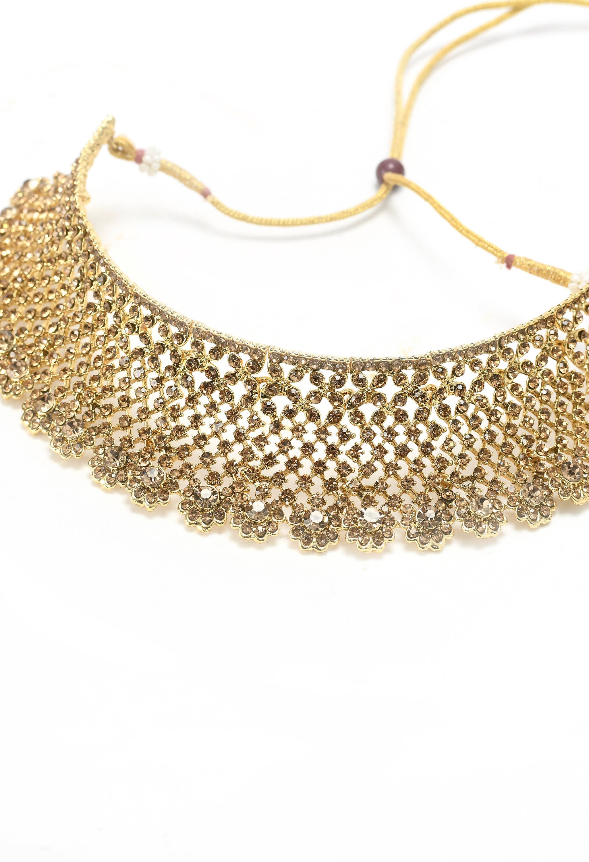 Mominos Fashion Johar Kamal Traditional Rajwadi Design Heavy Golden Color Choker Set - Distacart