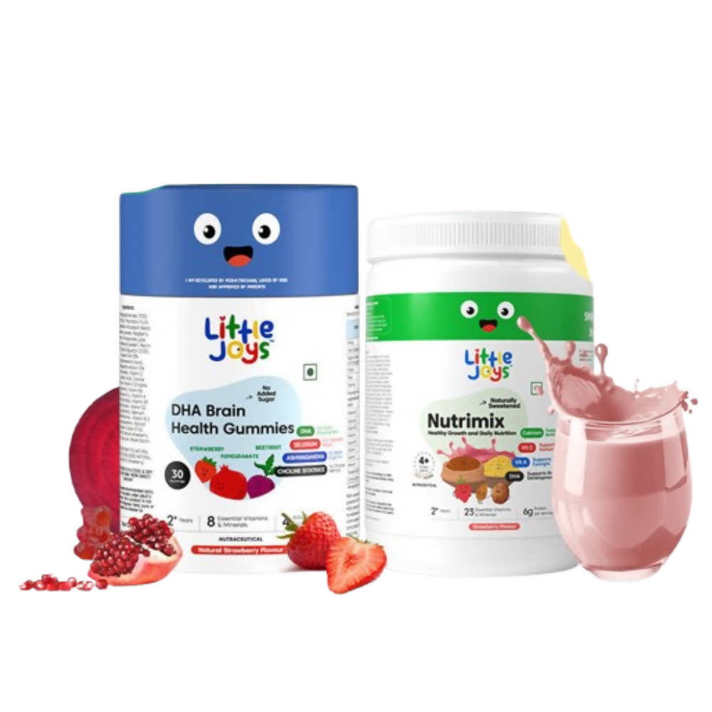 Little Joys DHA Brain Health Gummies & Nutrimix Development Kit Strawberry 2+Years - Distacart
