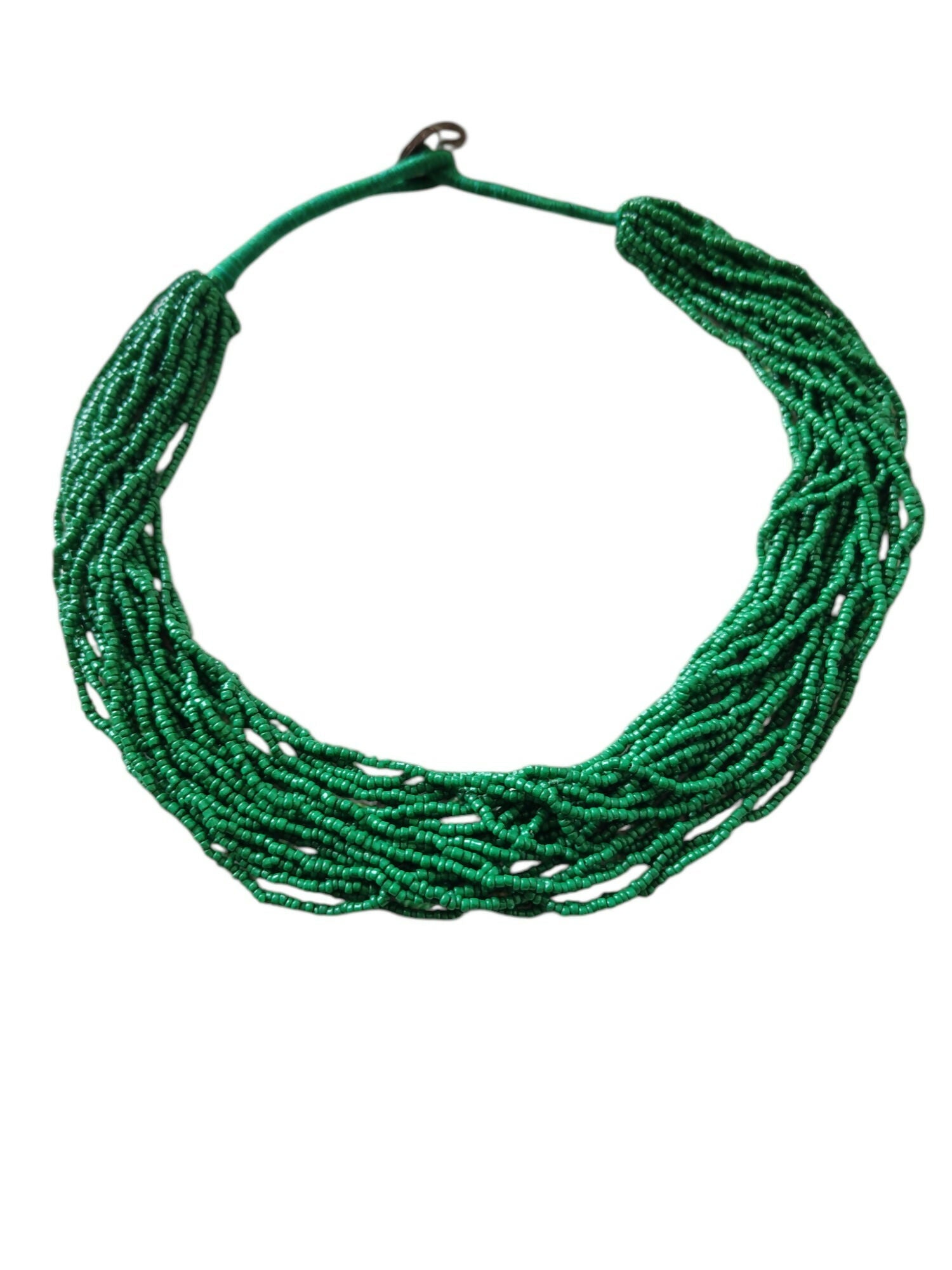 Inhanns Handmade Beaded Multilayer Necklace, 20 Layers - Green
