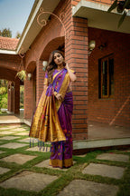 Jyoti Fashion Women's Purple Paithani Silk Zari Woven Saree with Blouse
