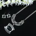 Mominos Fashion Johar Kamal Oxidised Silver-Plated Stone Work Long Necklace Handicraft - Distacart