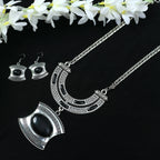Mominos Fashion Johar Kamal Oxidised Silver-Plated Stone Work Long Necklace Handicraft - Distacart