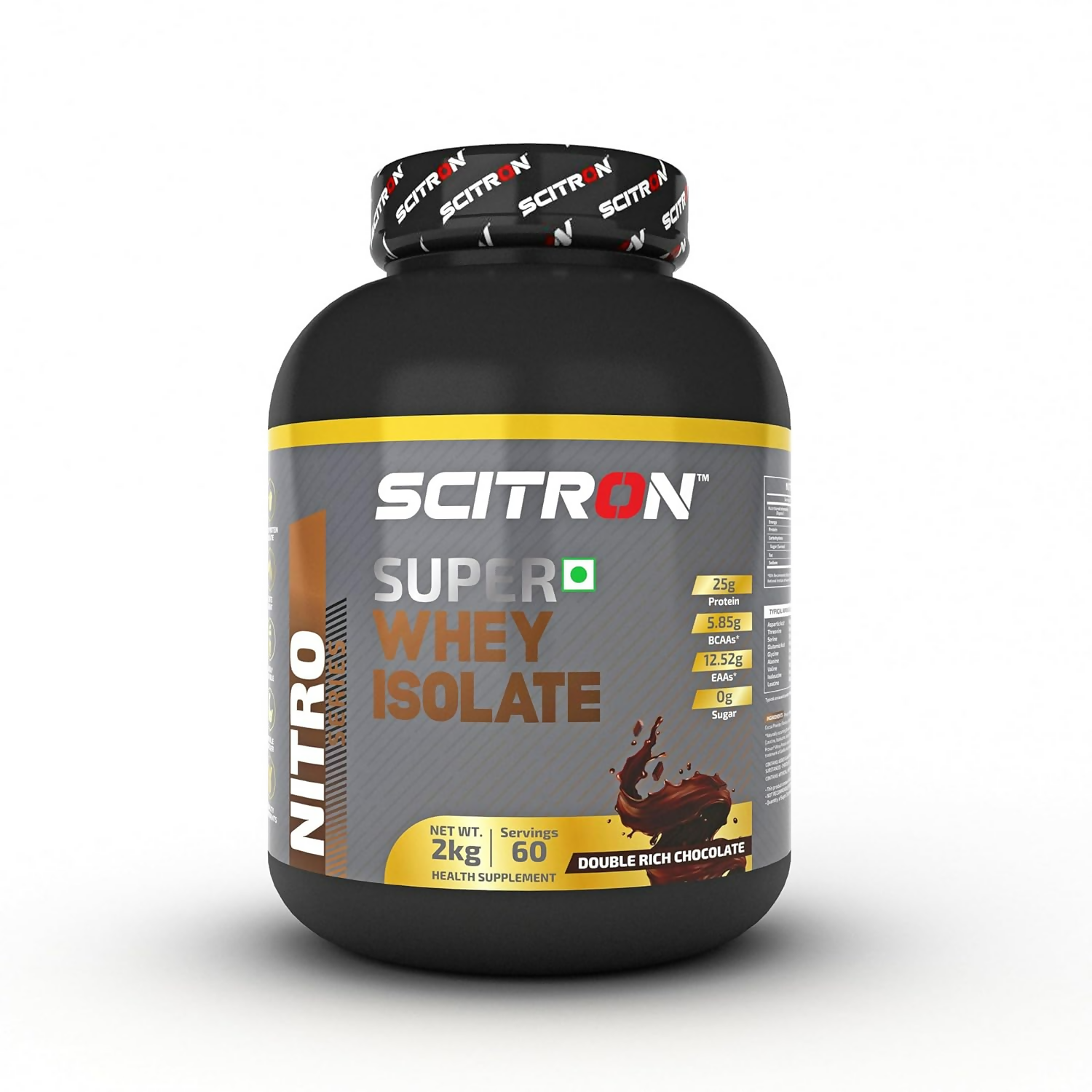 Scitron Super Whey Isolate Protein Powder - Double Rich Chocolate - Distacart