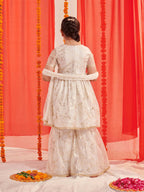 Joban Fashion Girl's Off White Color Sharara Set