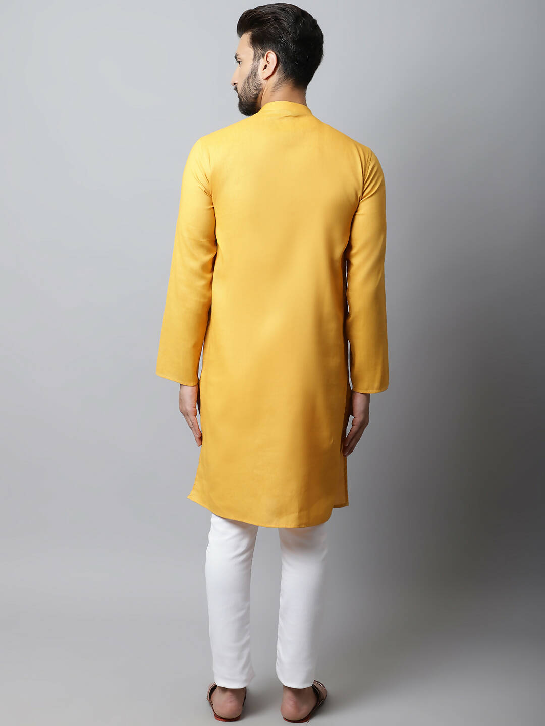 Even Apparels Yellow Color Pure Cotton Men's Kurta With Side Placket (SLD1130) - Distacart
