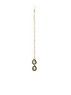 Ruby Raang Green Double Teardrop Kundan Maang Tikka with Meenakari - Distacart