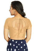 Aastha Fashion Women's Beige Art Silk Designer Festive Wear Readymade Blouse
