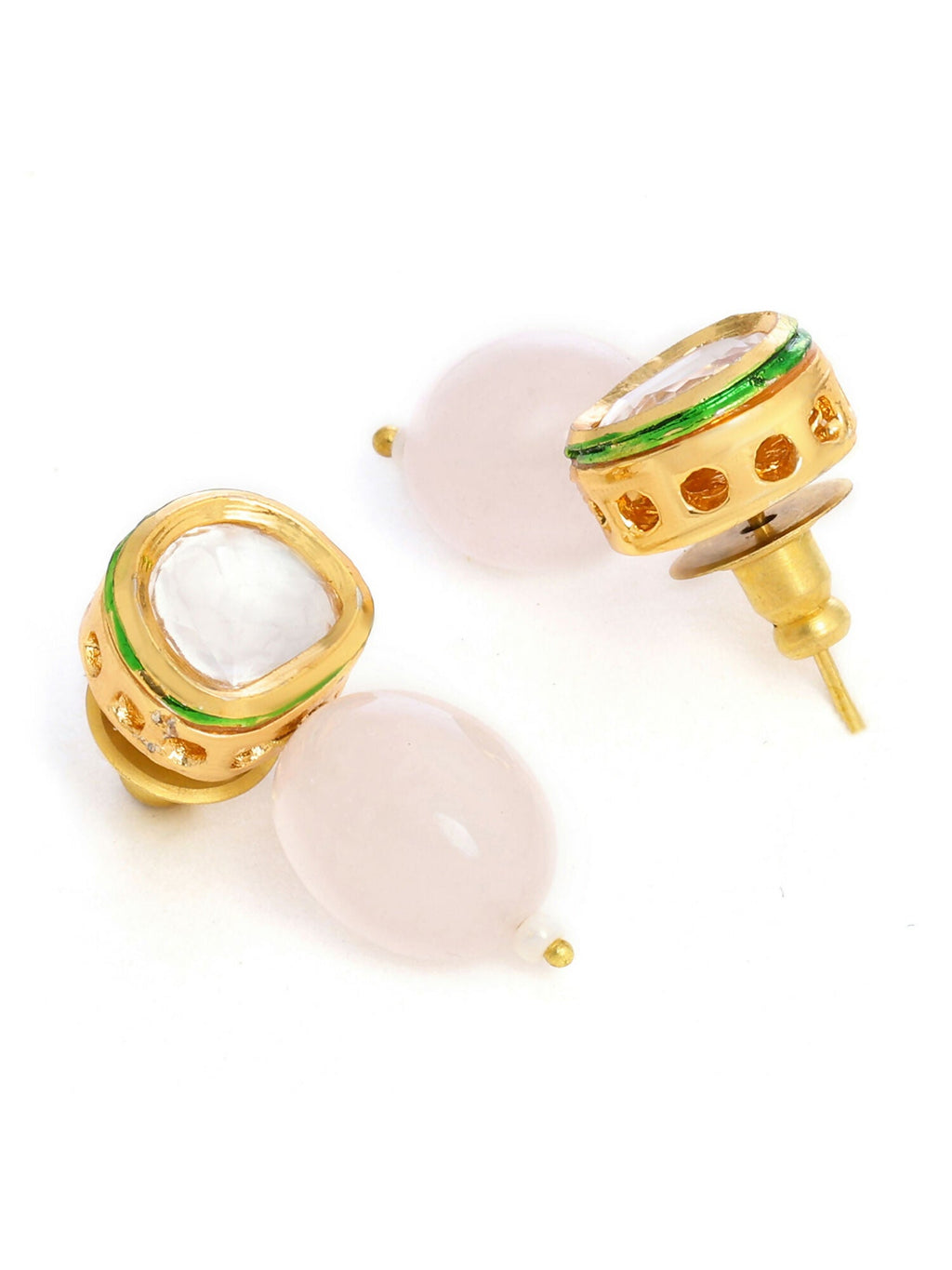 Ruby Raang Pink Kundan Studs - Distacart