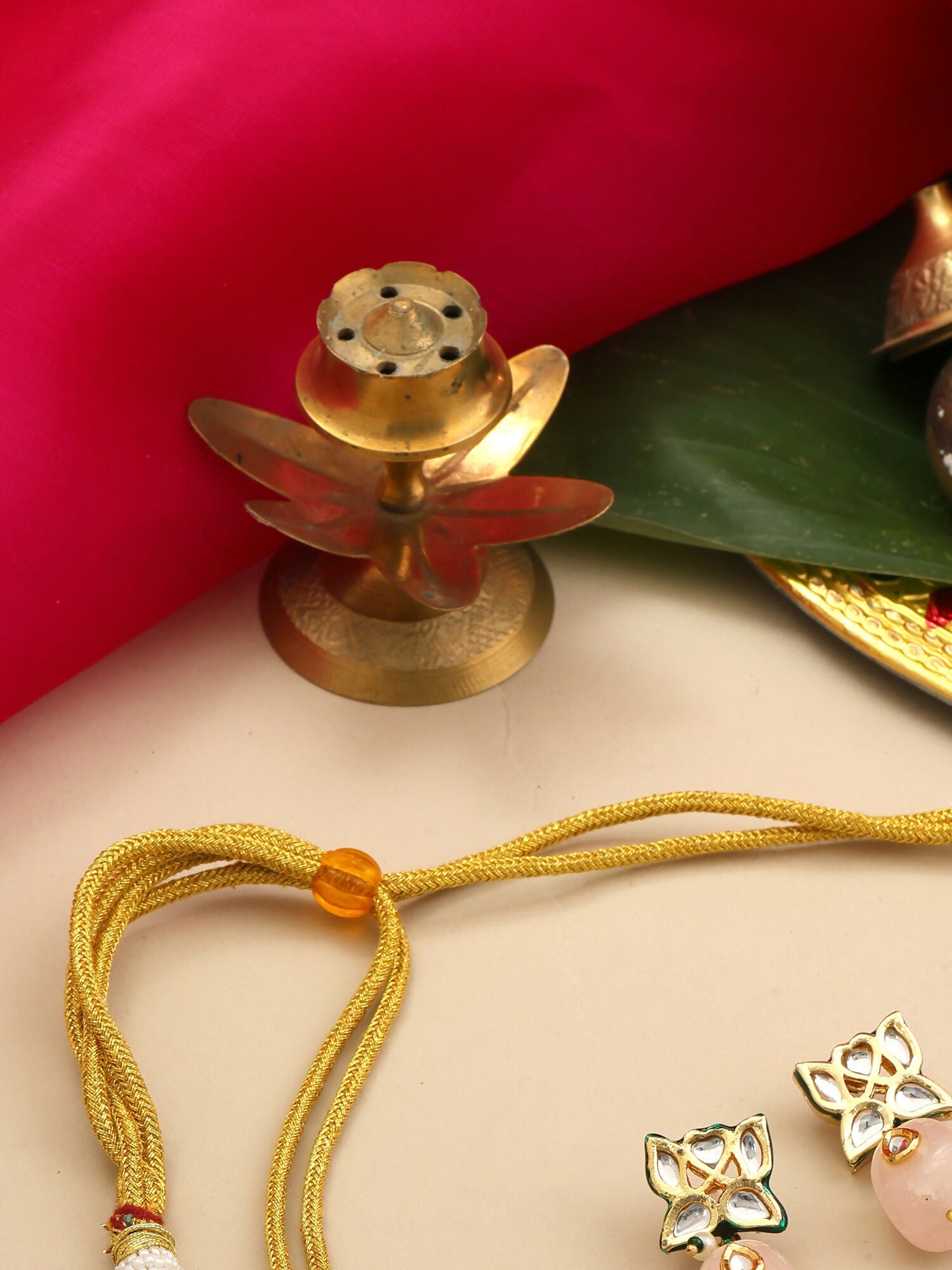 Ruby Raang Gulnaar Necklace And Earrings Set