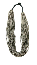 Inhanns Handmade Beaded Multilayer Necklace, 20 Layers - Gray
