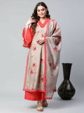 Ahalyaa Womens Chiku Chanderi Printed Kurta Palazzo Set - Distacart