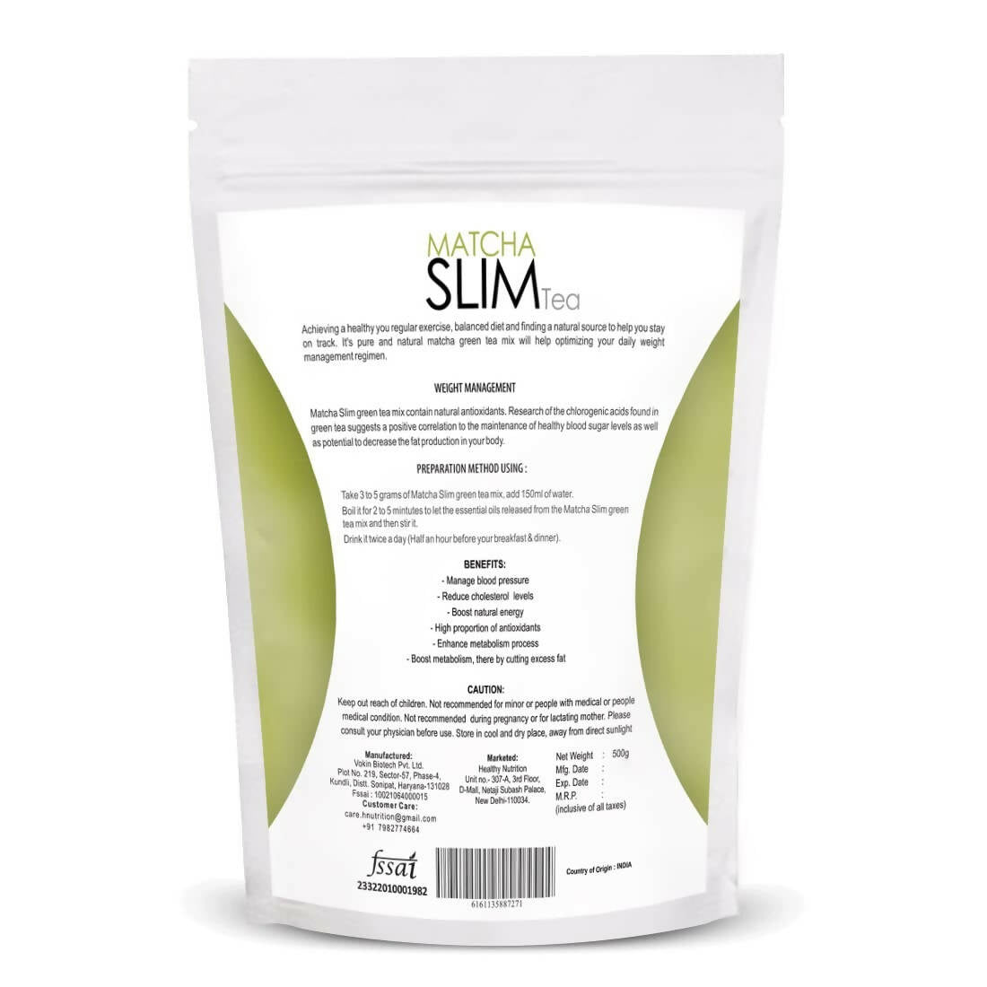 Healthy Nutrition Matcha Slim Green Tea - Distacart