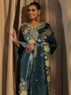 Teeya Creation Teal Color Barsana Silk Pakistani Style Salwar Suit