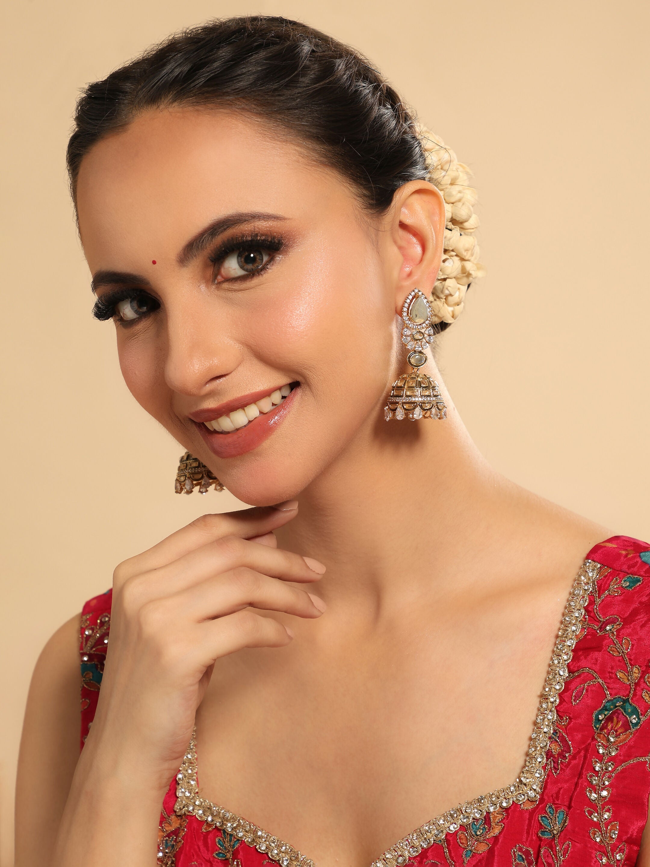 Nuyug 22K Gold Plated Aureate Swirl Jhumki Earrings - Distacart