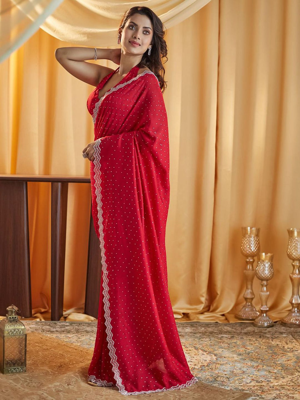 kasee Embellished Beads and Stones Silk Blend Saree