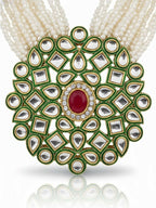 NVR Women Gold Plated White Kundan Jewellery Set - Distacart