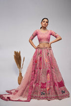 Kesar Fab Pink Silk Embroidered Lehenga