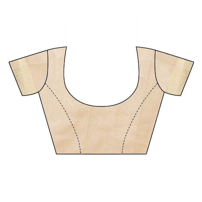 Vamika Cotton Polyester Silk Weaving Cream Blouse)