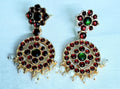 Elite Trading Chandelier Kempu Stone Earrings for Women & Girls Traditional South Indian Jewelry - Distacart