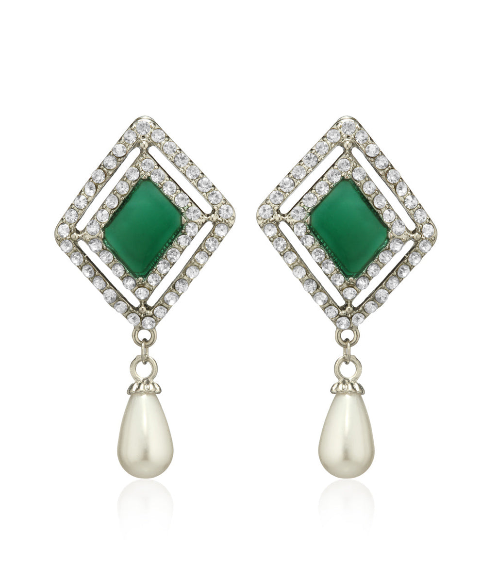 Silver-Plated Alloy Diva Look Stylish Contemporary Earrings - The Pari - Distacart