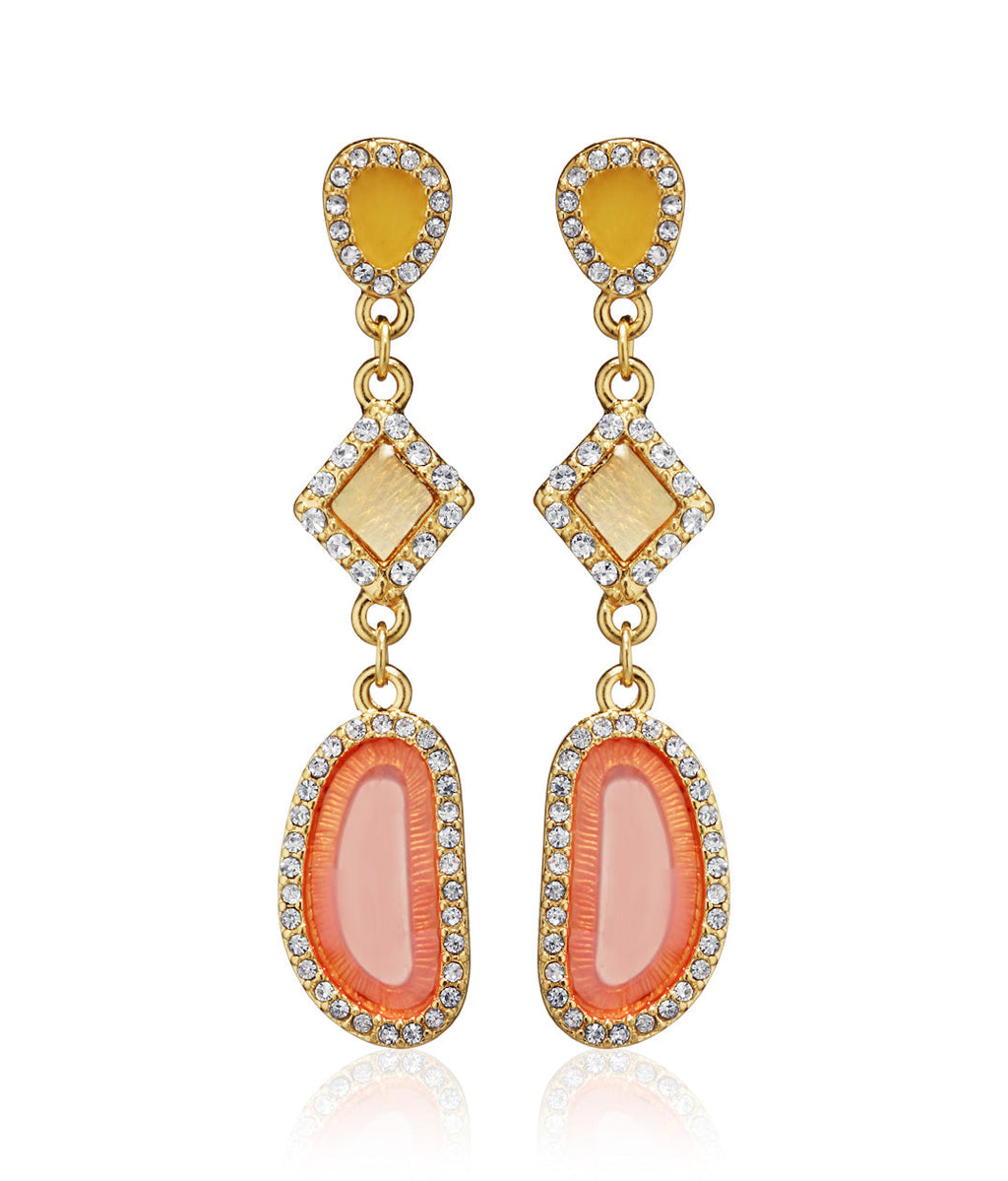 Gold-Plated Alloy Diva Look Stylish Contemporary Earrings - The Pari - Distacart