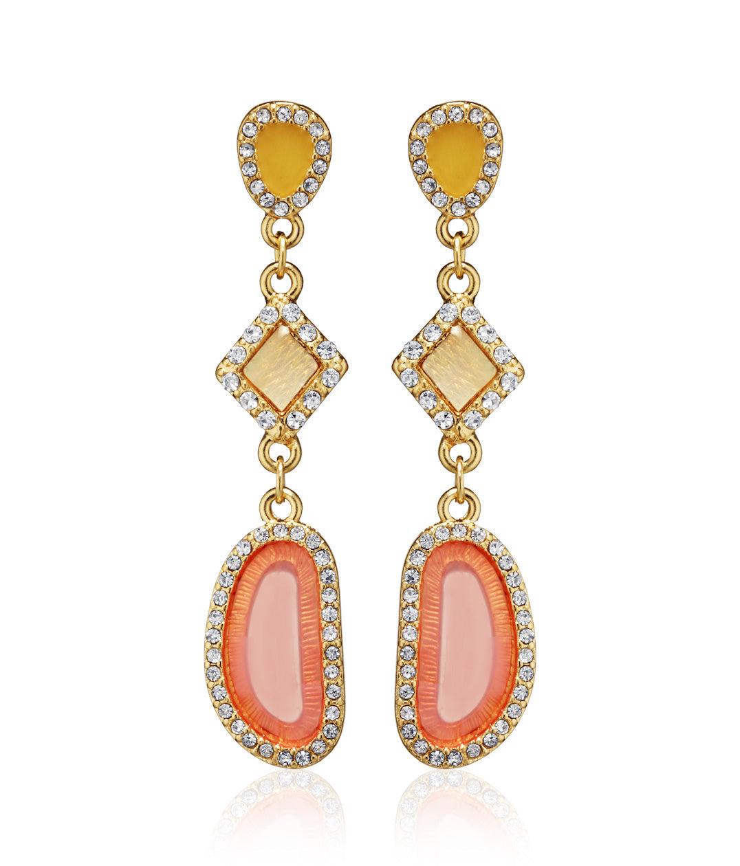 Gold-Plated Alloy Diva Look Stylish Contemporary Earrings - The Pari - Distacart