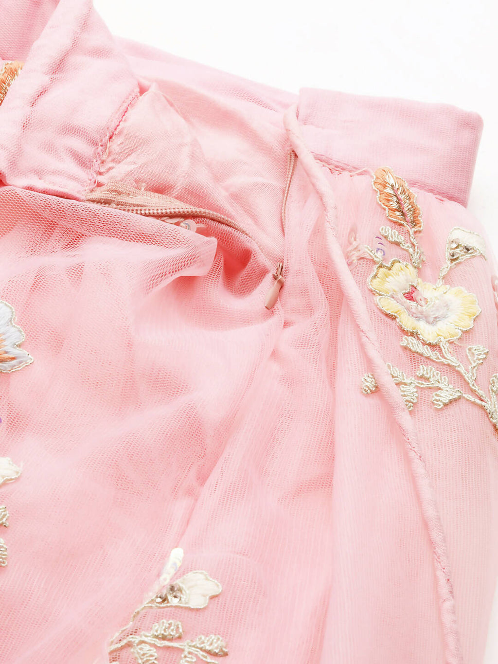 House of Panchhi Rose Tone Shadding Net Sequinse Work Lehenga & Blouse, Dupatta