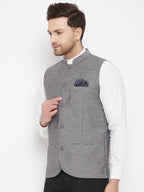 Even Apparels Grey Merino Men Woven Nehru Jacket NJW-PW690 - Distacart