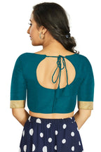 Aastha Fashion Women's Teal Art Silk Designer Traditional Readymade Blouse