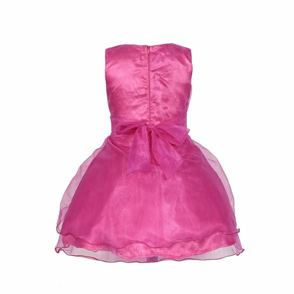 Asmaani Baby Girl's Pink Color Satin Knee Length Frock (AS-DRESS-22139)