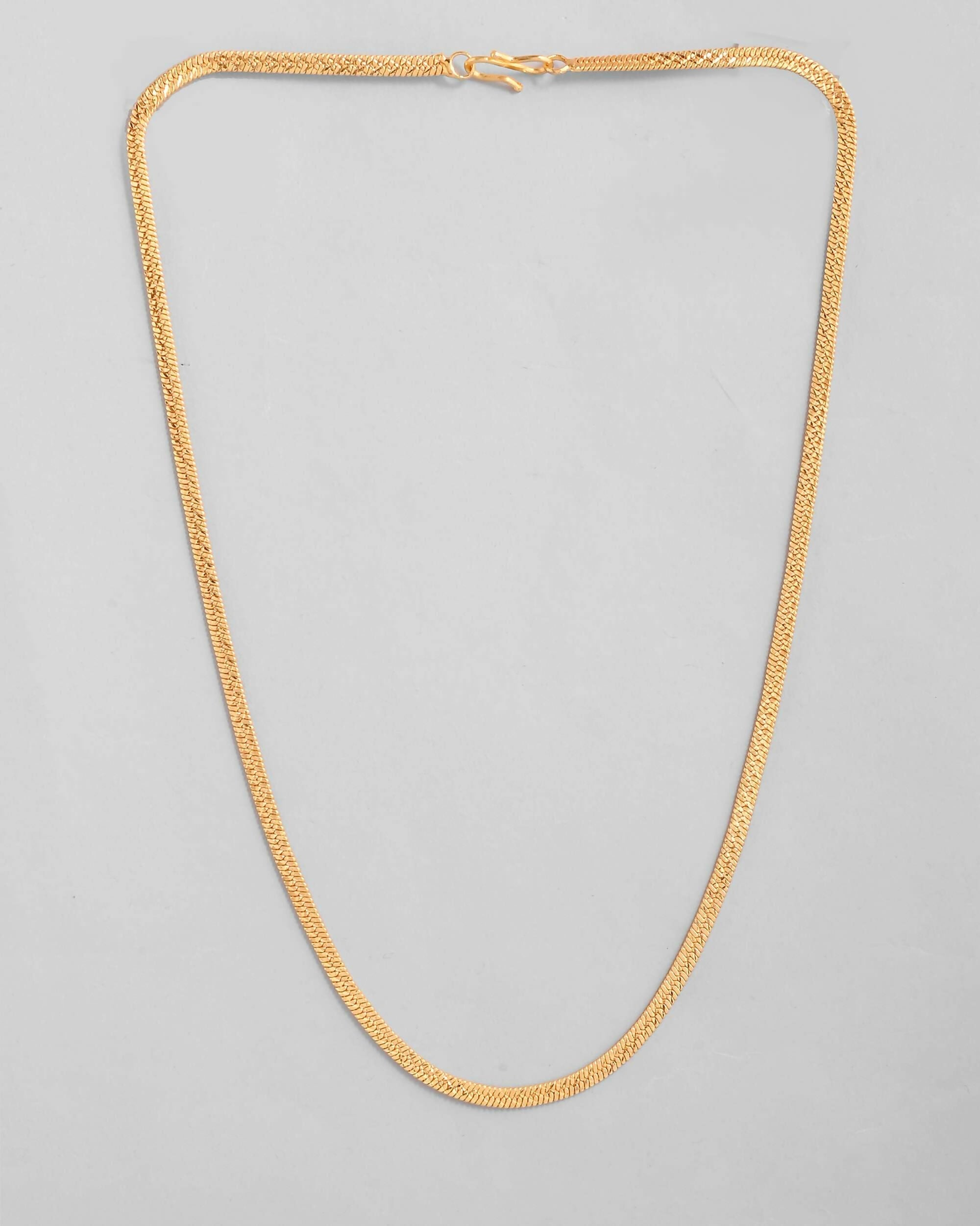 VOJ Men's Gold-Polished Self Designed Snake Chain