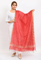 Mominos Fashion Moeza Women's Cotton Zari Box Red Dupatta - Distacart