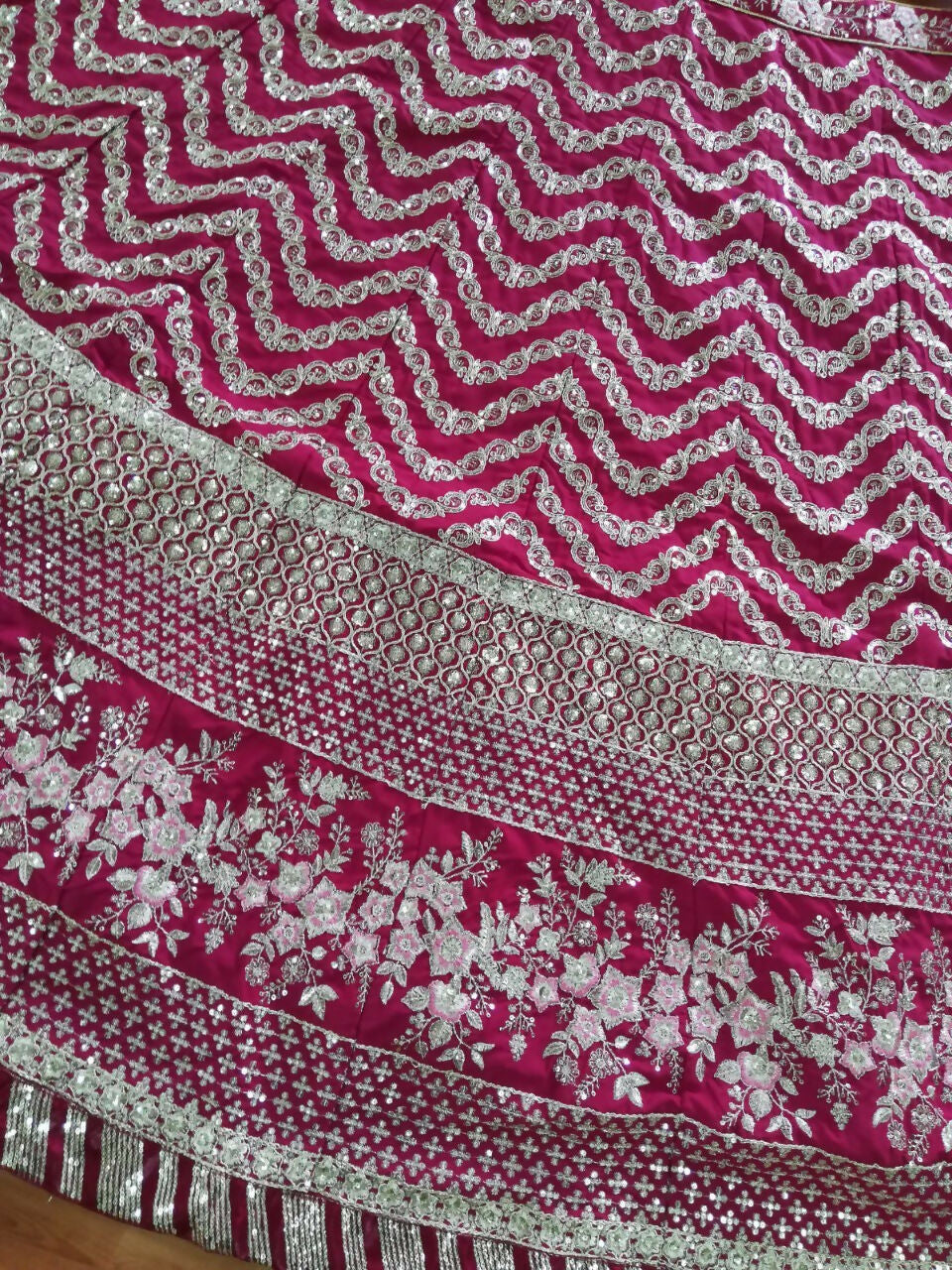 Jyoti Fashion Mesmerizing Red Silk Sequins with Zari Thread & Coding Dori Embroidery work Lehenga Choli with Dupatta