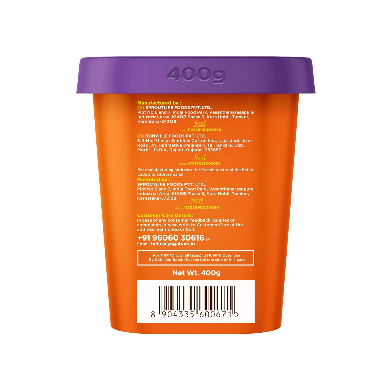 Yoga Bar 100% Pure Peanut Butter Creamy & Yummy Unsweetened - Distacart