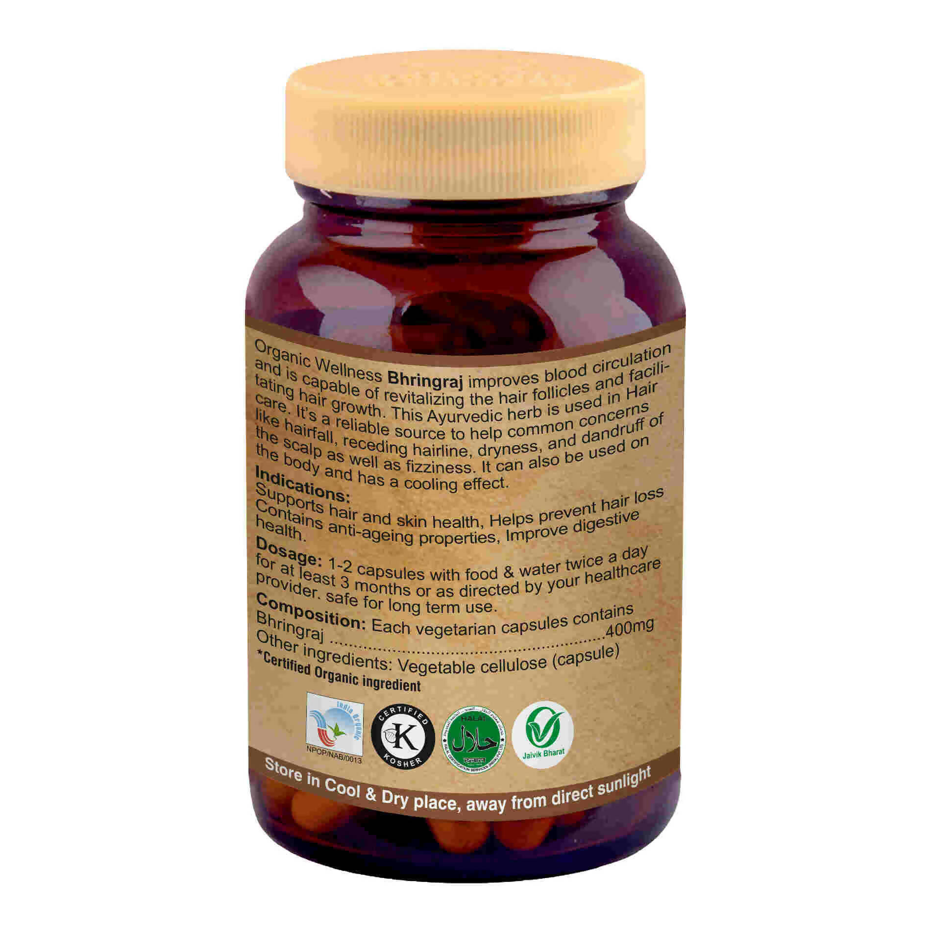 Organic Wellness Bhringraj Vegetarian Capsules - Distacart