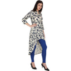 Kanoor Women's Multi Rayon High Low Kurti