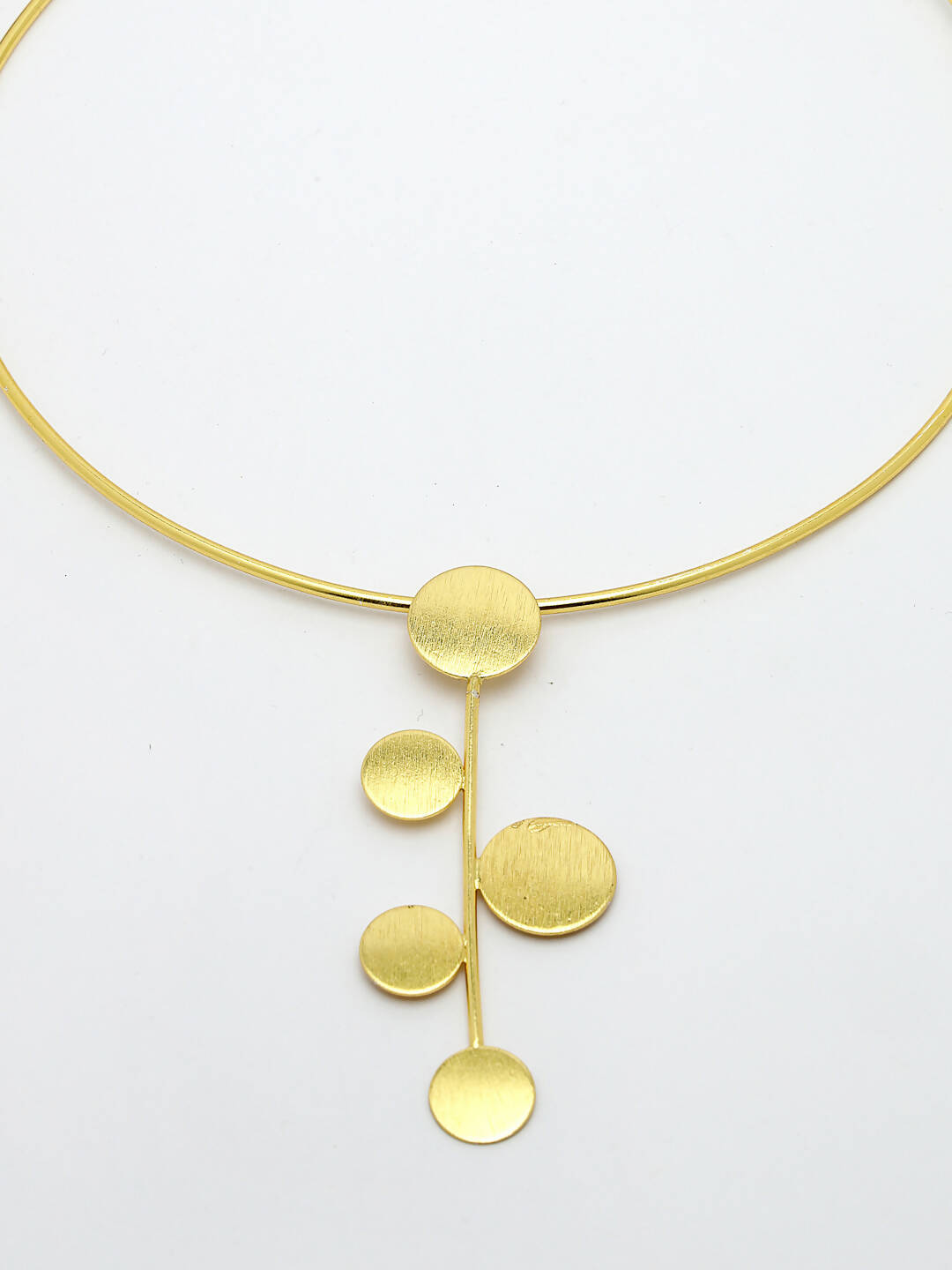 NVR Women Gold-Polished Circular Choker Necklace