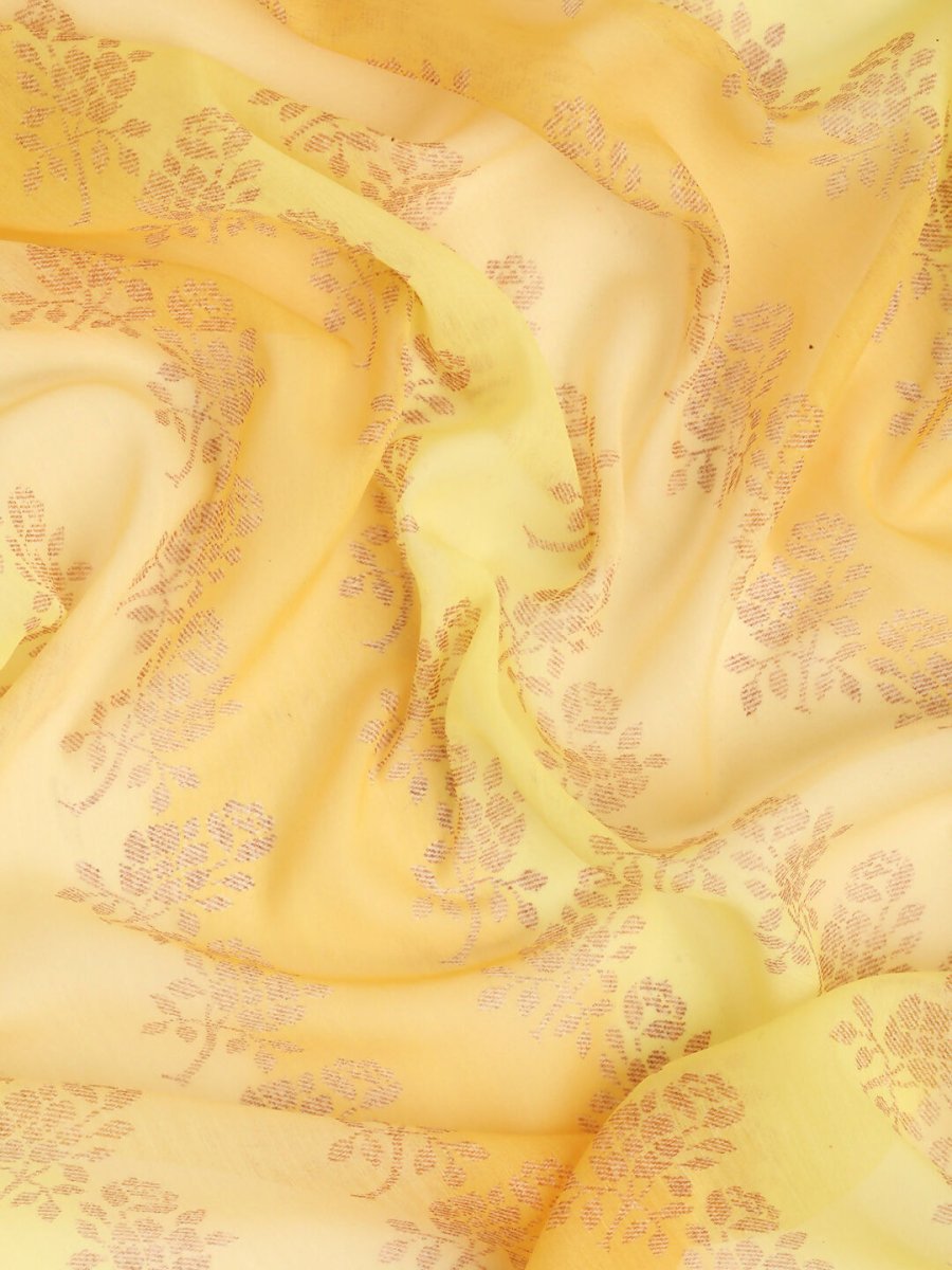 Ahalyaa Women's Traditional Semi Stitch Saree - Yellow