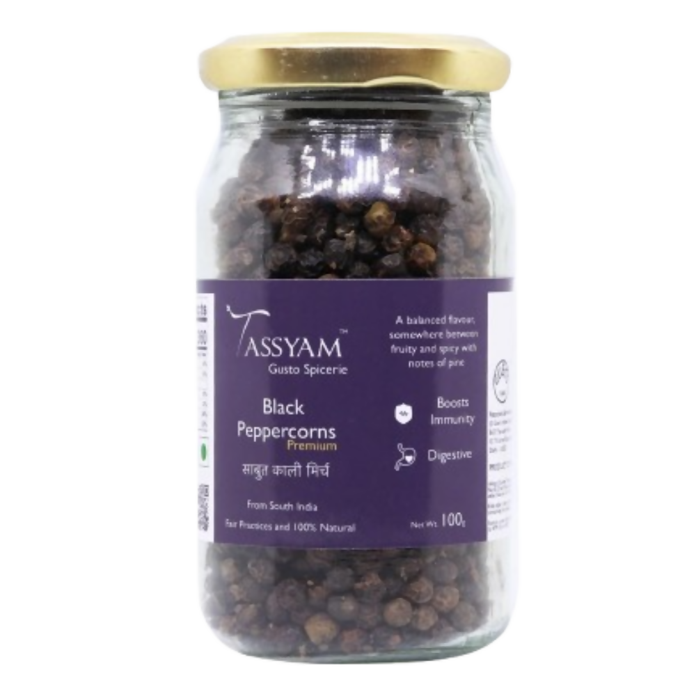 Tassyam Organics Fine Black Peppercorn - Distacart
